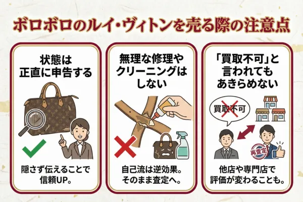 ボロボロのルイ・ヴィトンを売る際の注意点