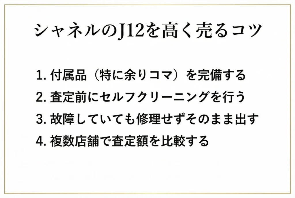 シャネルのJ12を高く売るコツ