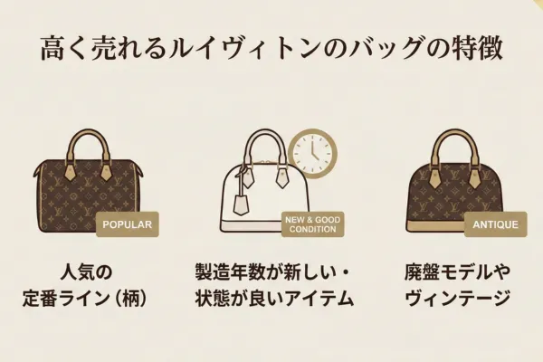 高く売れるルイヴィトンのバッグの特徴