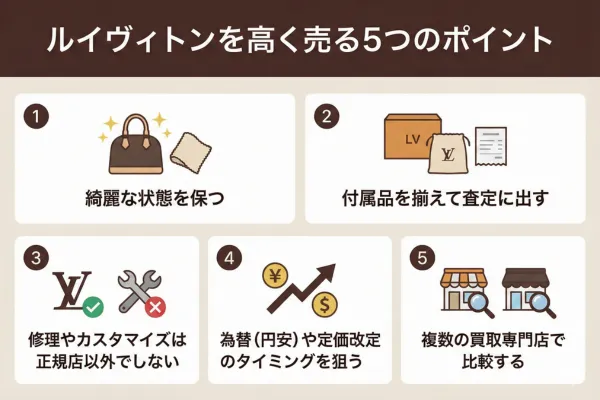 ルイヴィトンを高く売る5つのポイント