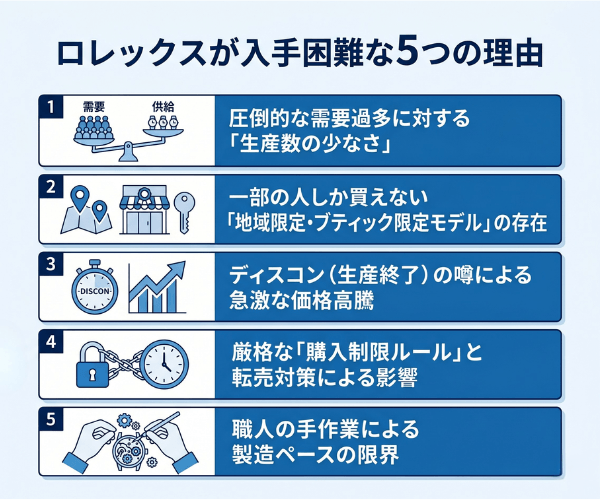 ロレックスが入手困難な5つの理由