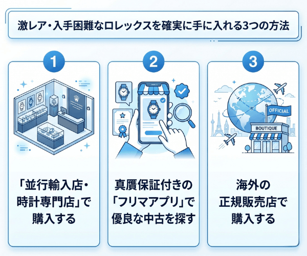 激レア・入手困難なロレックスを確実に手に入れる3つの方法