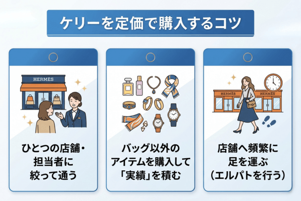 ケリーを定価で購入するコツ