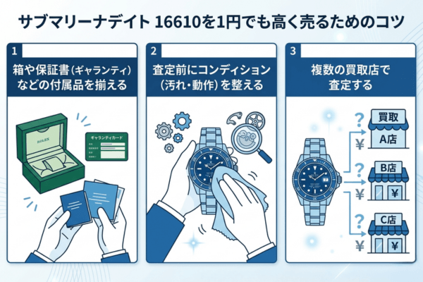 サブマリーナデイト 16610を1円でも高く売るためのコツ