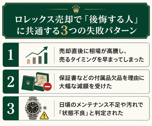 ロレックス売却で「後悔する人」に共通する3つの失敗パターン