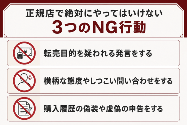 正規店で絶対にやってはいけない3つのNG行動