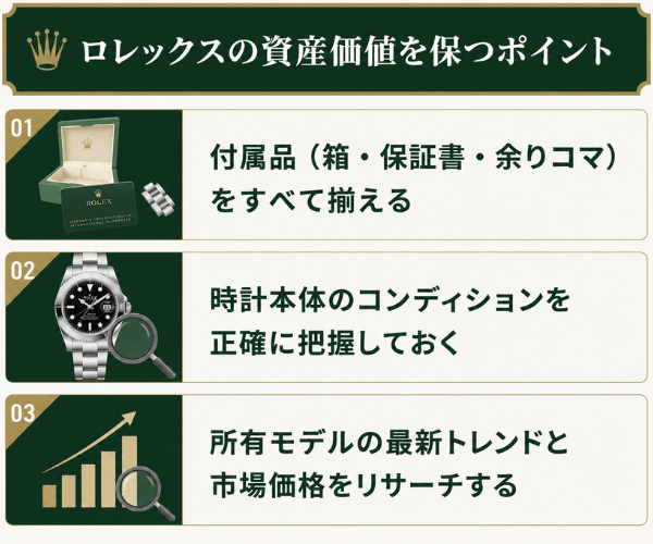 ロレックスの資産価値を保つポイント
