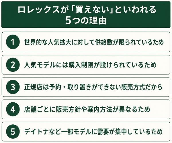 ロレックスが「買えない」といわれる5つの理由