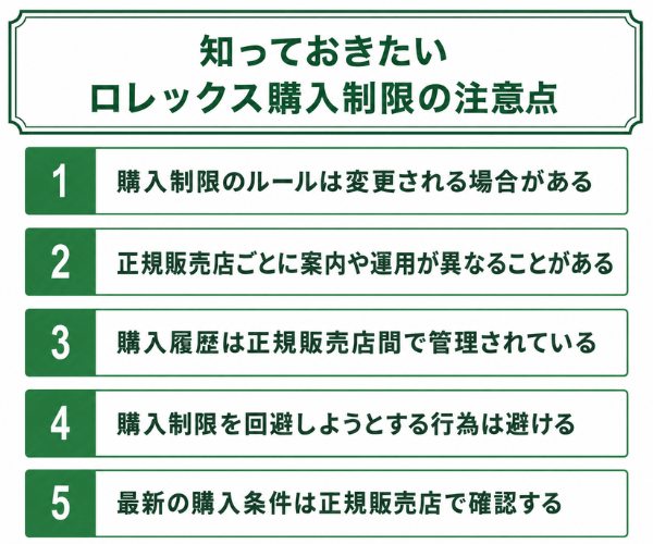 知っておきたいロレックス購入制限の注意点