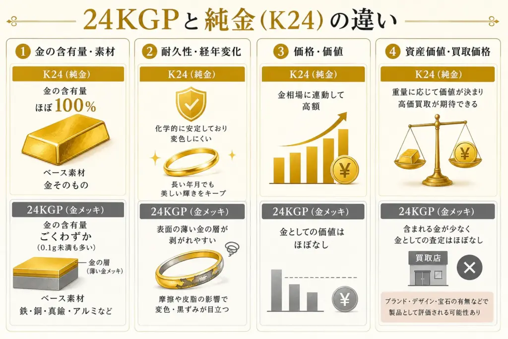 24KGPとは？純金との違いや価値・売れるケース・見分け方をわかり
