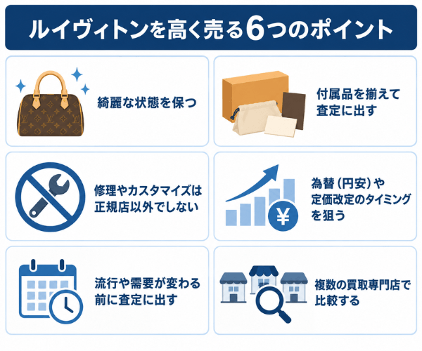 ルイヴィトンを高く売る6つのポイント