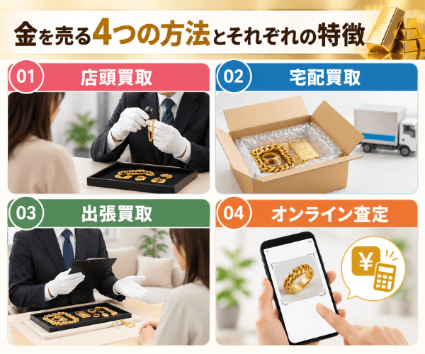 金を売る4つの方法とそれぞれの特徴